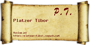 Platzer Tibor névjegykártya